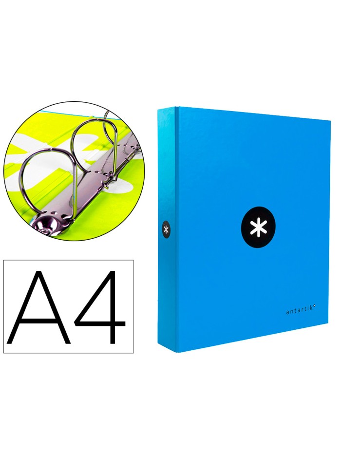Carpeta 4 anillas 40 mm mixtas antartik a4 forrada color azul Carpeta 4 anillas 40 mm mixtas antartik a4 forrada color azul