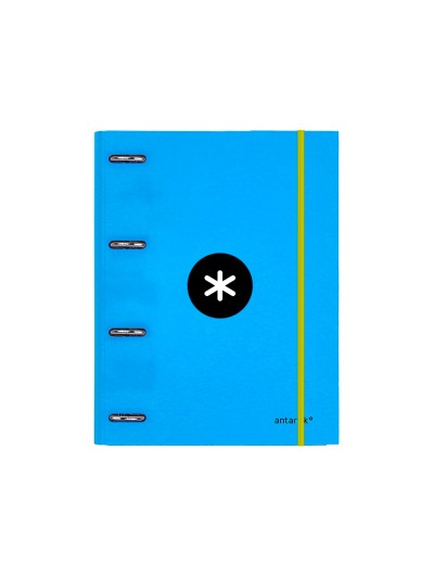 Carpeta con recambio antartik a4 cuadro 5mm forrada 4 anillas 25mm redondas color azul