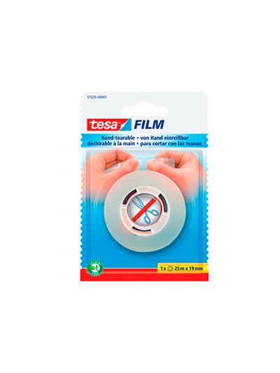 Cinta adhesiva tesafilm sin tijeras 25 mt x 19 mm
