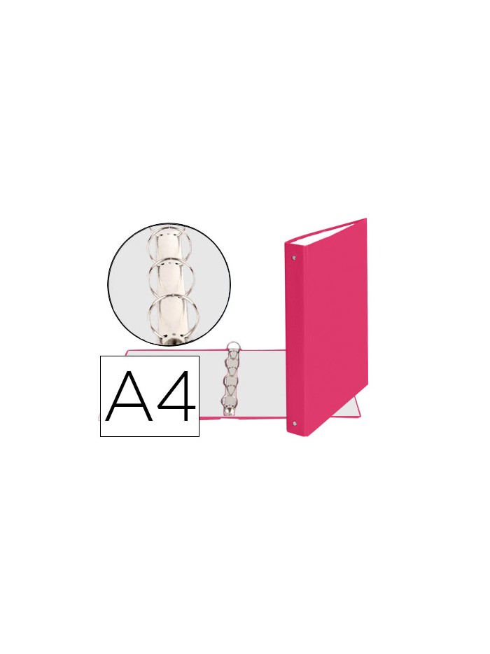 Carpeta de 4 anillas 30mm redondas exacompta a4 carton forrado rosa Carpeta de 4 anillas 30mm redondas exacompta a4 carton forrado rosa