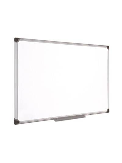 Pizarra blanca bi-office magnetica maya w ceramica vitrificada marco de aluminio 150 x 100 cm con bandeja para