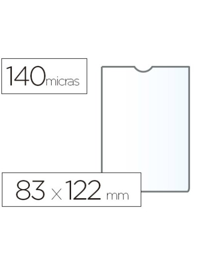 Funda portadocumento esselte plastico transparente 140 micras tamaño 83x122 mm