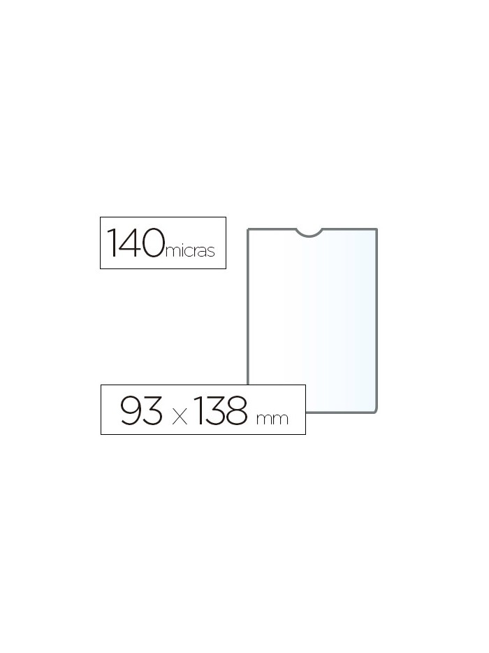 Funda portadocumento esselte plastico transparente q40 micras tamaño 93x138 mm Funda portadocumento esselte plastico transparente q40 micras tamaño 93x138 mm