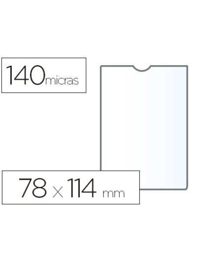 Funda portadocumento esselte plastico transparente 140 micras tamaño 78x114 mm