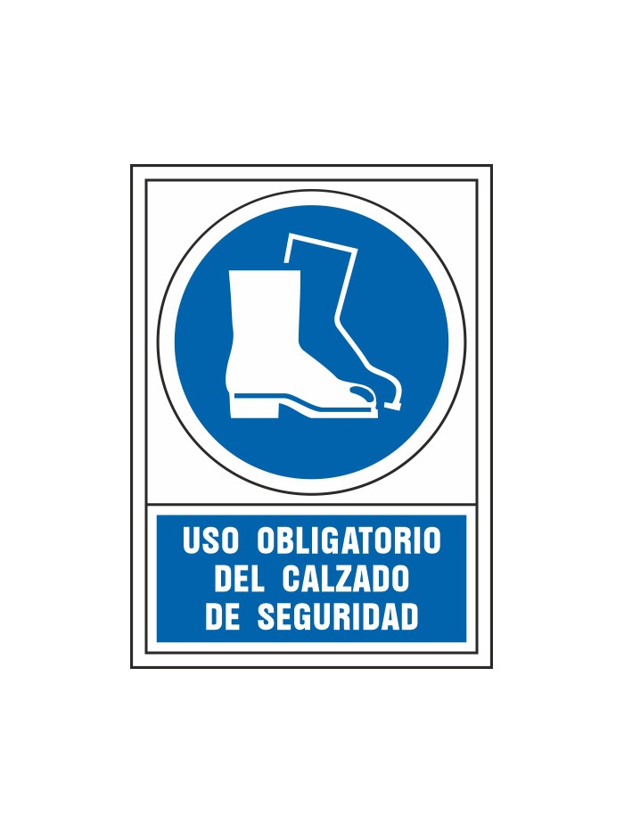 Pictograma syssa señal de obligacion uso obligatorio del calzado de seguridad en pvc 245x345 mm Pictograma syssa señal de obligacion uso obligatorio del calzado de seguridad en pvc 245x345 mm