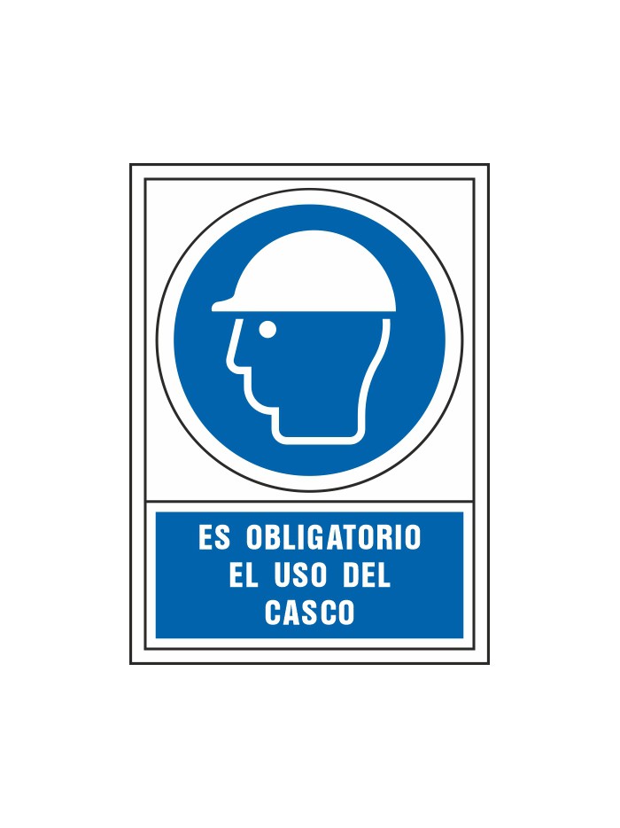 Pictograma syssa señal de obligacion es obligatorio el uso de casco en pvc 245x345 mm Pictograma syssa señal de obligacion es obligatorio el uso de casco en pvc 245x345 mm