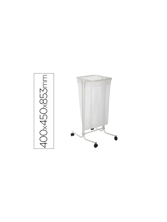 Soporte cep para bolsas de basura de 110 litros en plastico y acero con ruedas 400x450x853 mm Soporte cep para bolsas de basura de 110 litros en plastico y acero con ruedas 400x450x853 mm