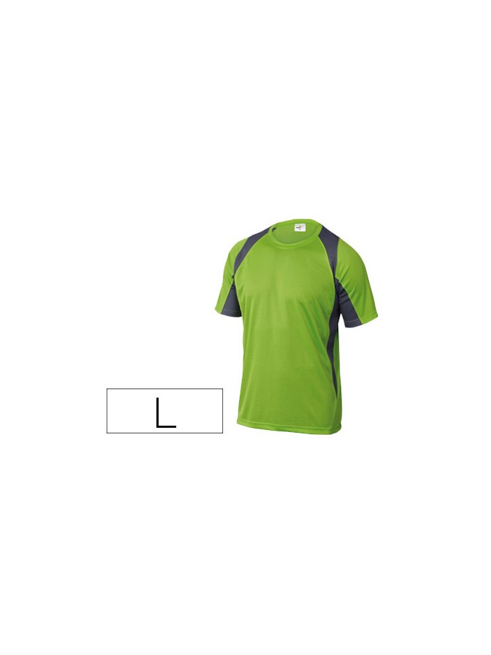Camiseta deltaplus poliester manga corta cuello redondo tratamiento secado rapido color verde-gris talla l Camiseta deltaplus poliester manga corta cuello redondo tratamiento secado rapido color verde-gris talla l