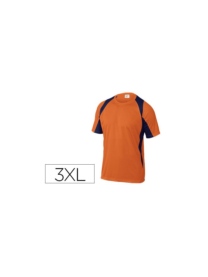 Camiseta deltaplus poliester manga corta cuello redondo tratamiento secado rapido color naranja-marino talla 3xl Camiseta deltaplus poliester manga corta cuello redondo tratamiento secado rapido color naranja-marino talla 3xl