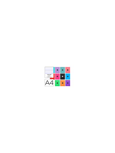 Cuaderno espiral a4 micro antartik tapa forrada 120h 90 gr horizontal 5 bandas 4 taladros colores surtidos