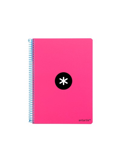 Cuaderno espiral antartik a5 tapa dura 80h 100 g cuadro 5mm con margen color rosa fluor