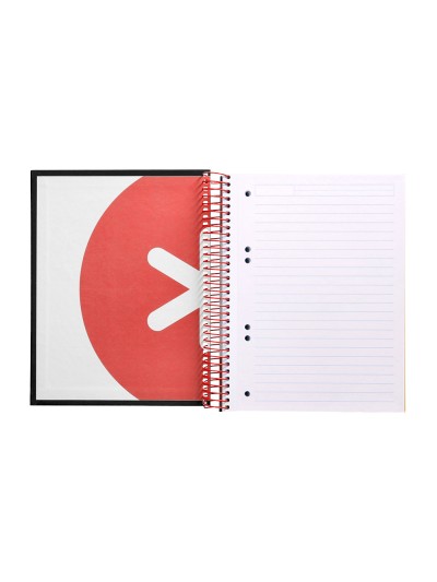 Cuaderno espiral a5 micro antartik tapa forrada 120h 90 gr horizontal 5 bandas 6 taladros color negro