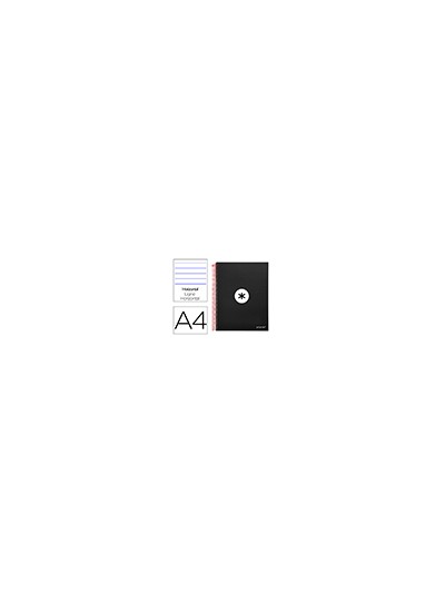 Cuaderno espiral a4 micro antartik tapa forrada 120h 90 gr horizontal 5 bandas 4 taladros color negro