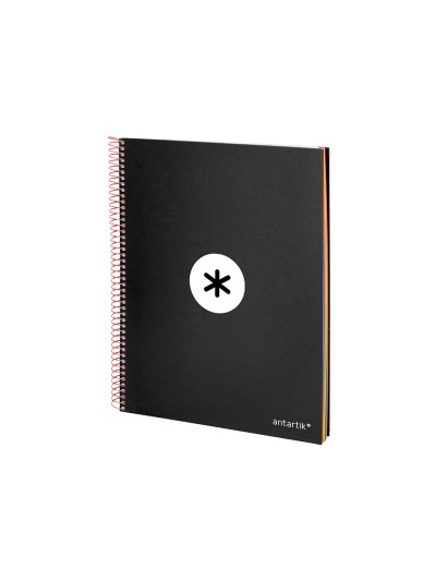 Cuaderno espiral a4 micro antartik tapa forrada 120h 90 gr horizontal 5 bandas 4 taladros color negro