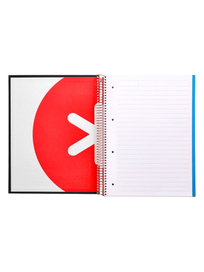 Cuaderno espiral a4 micro antartik tapa forrada 120h 90 gr horizontal 5 bandas 4 taladros color negro