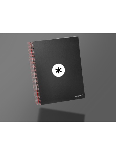 Cuaderno espiral a4 micro antartik tapa forrada 120h 90 gr horizontal 5 bandas 4 taladros color negro