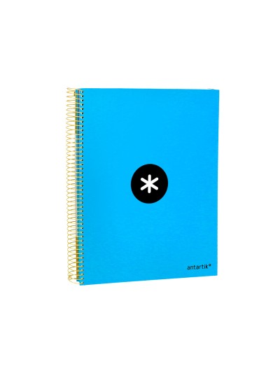 Cuaderno espiral a4 micro antartik tapa forrada 120h 90 gr horizontal 5 bandas 4 taladros color azul