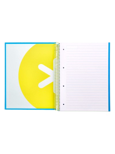 Cuaderno espiral a4 micro antartik tapa forrada 120h 90 gr horizontal 5 bandas 4 taladros color azul