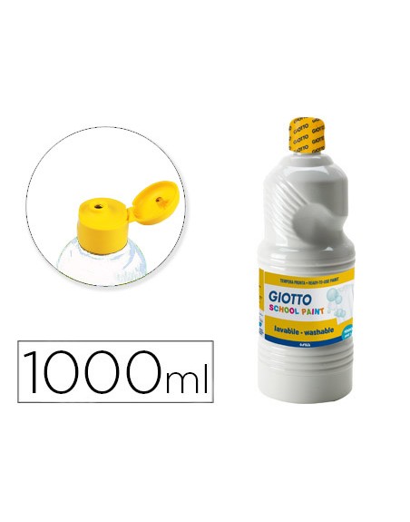 Tempera liquida giotto escolar lavable 1000 ml blanco