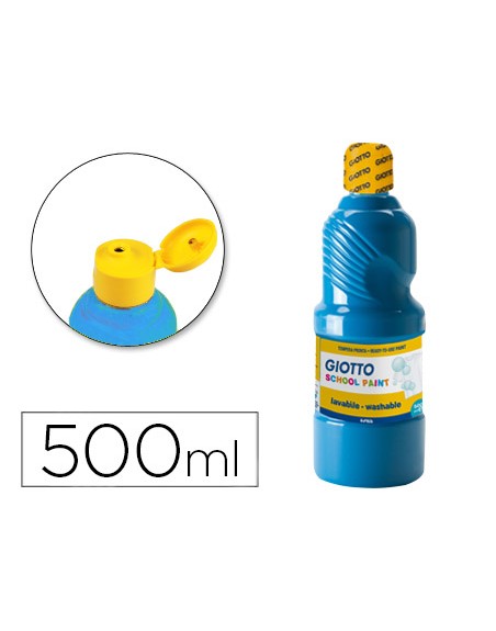 Tempera liquida giotto escolar lavable 500 ml azul cyan