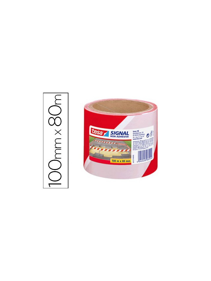 Cinta de señalizacion tesa rojo y blanco 100mt x 80 mm Cinta de señalizacion tesa rojo y blanco 100mt x 80 mm