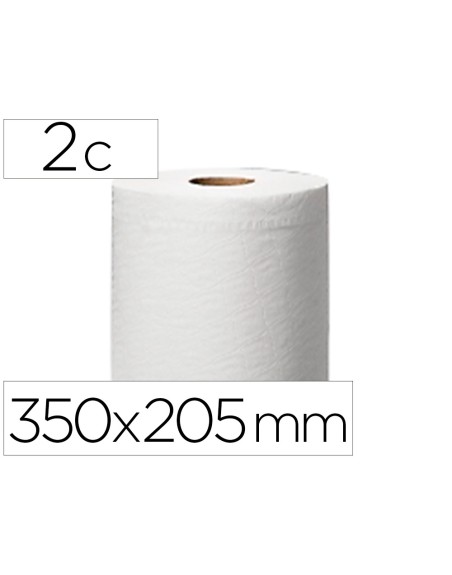 Papel secamanos central 2 capas para dispensador m2 rollo de 150,2 mt
