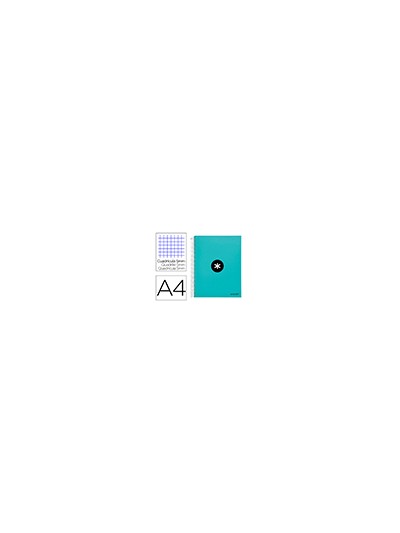 Cuaderno espiral a4 micro antartik tapa forrada 120h 90 gr cuadro 5mm 5 bandas 4 taladros color menta