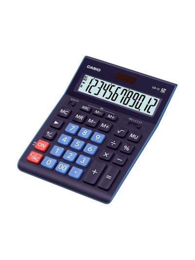 Calculadora casio gr-12-bu-w sobremesa 12 digitos color azul