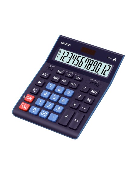 Calculadora casio gr-12-bu-w sobremesa 12 digitos color azul