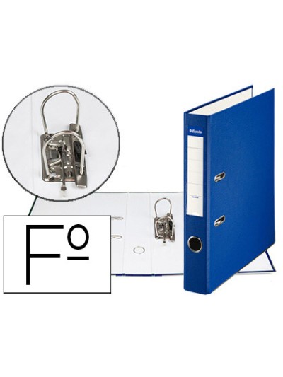 Archivador de palanca esselte carton forrado pvc folio lomo de 50 mm con rado azul