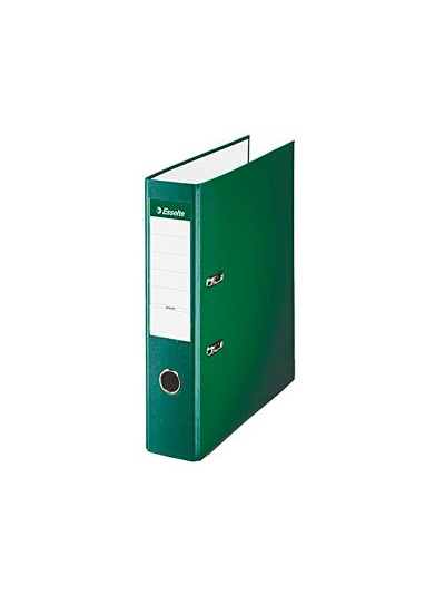 Archivador de palanca esselte carton forrado pvc folio lomo de 75 mm con rado verde