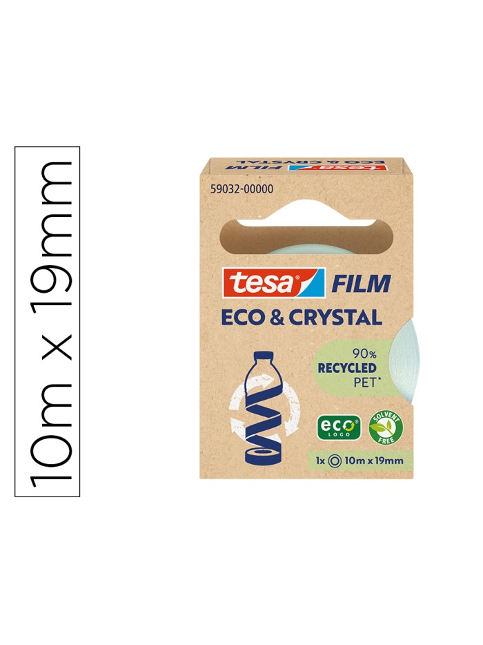 Cinta adhesiva tesa film eco&cristal transparente 10 mt x 19 mm Cinta adhesiva tesa film eco&cristal transparente 10 mt x 19 mm