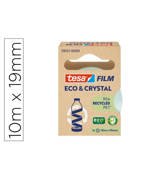 Cinta adhesiva tesa film eco&cristal transparente 10 mt x 19 mm