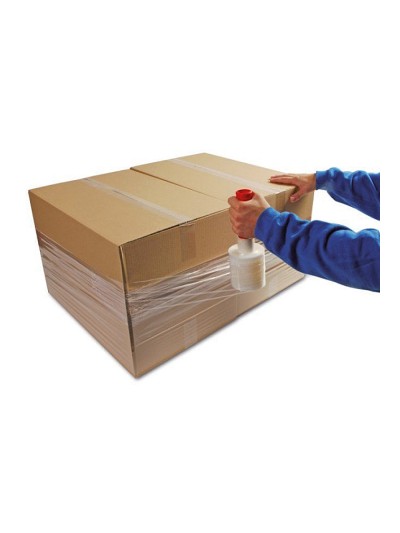 Film extensible manual ancho 100 mm largo 150 mt espesor 23 micras transparente
