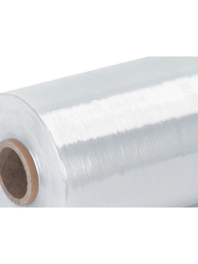 Film extensible manual ancho 100 mm largo 150 mt espesor 23 micras transparente