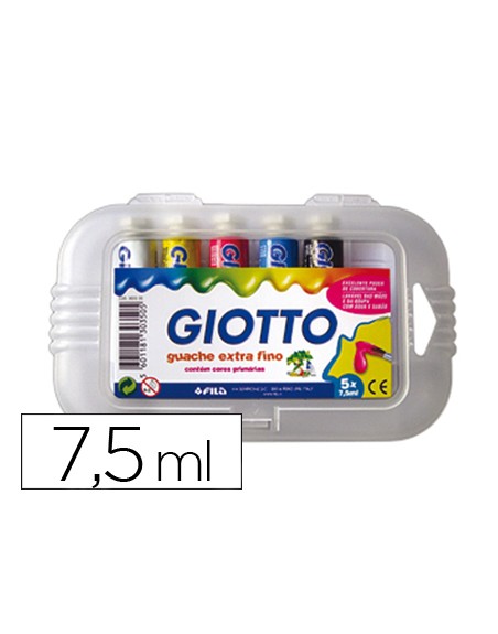 Tempera giotto 7,5 ml estuche 5 colores surtidos