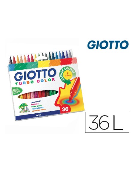 Rotulador giotto turbo color caja de 36 colores
