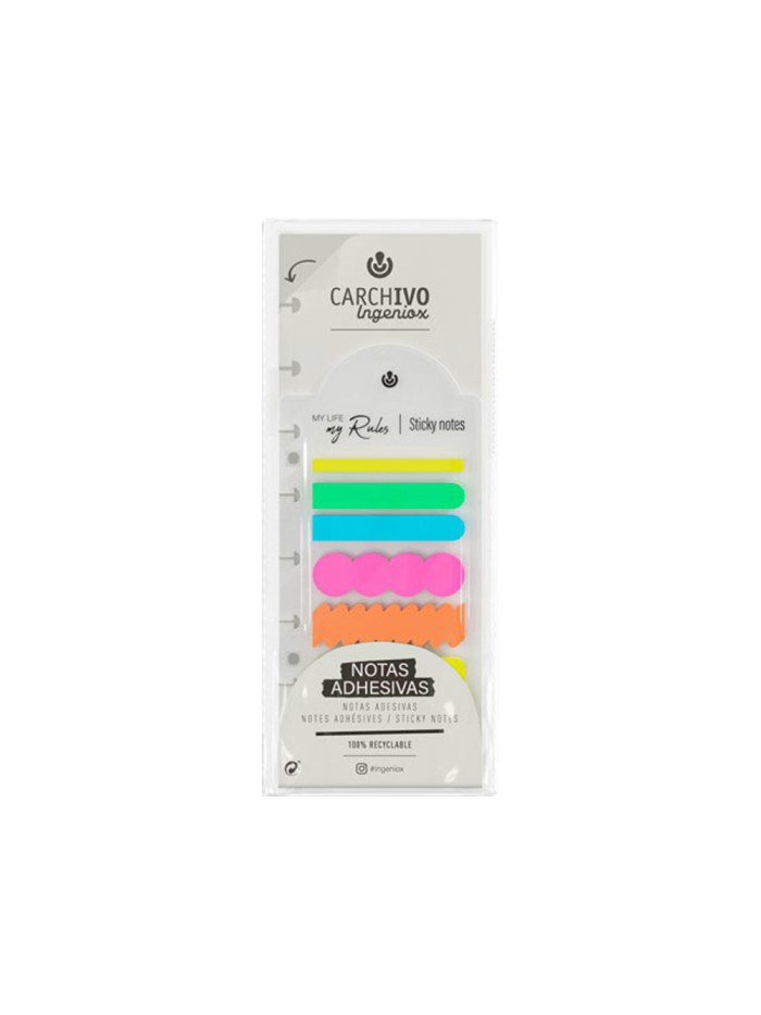 Bloc de notas adhesivas carchivo ingeniox irregular colores neon Bloc de notas adhesivas carchivo ingeniox irregular colores neon