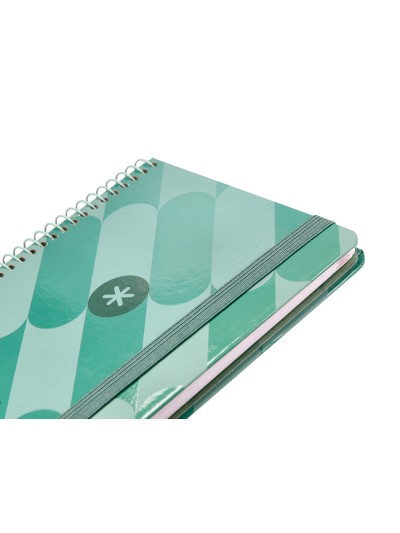 Agenda espiral antartik pattern a6+ 2025 semana vista color verde papel 80 gr