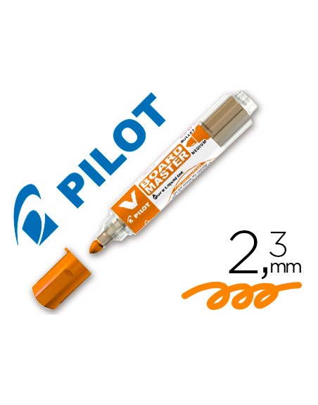 Rotulador pilot v board master para pizarra blanca naranja tinta liquida trazo 2,3mm