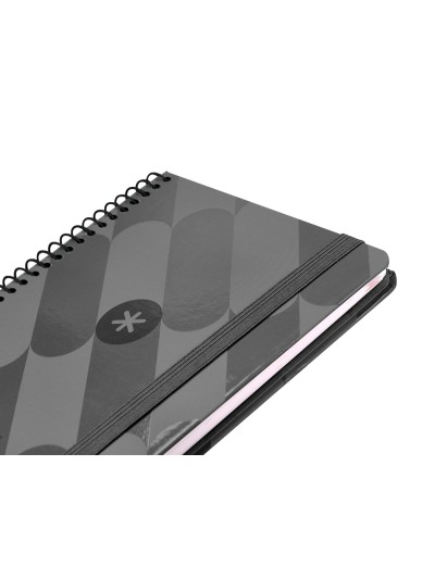Agenda espiral antartik pattern a6+ 2025 semana vista color negro papel 80 gr