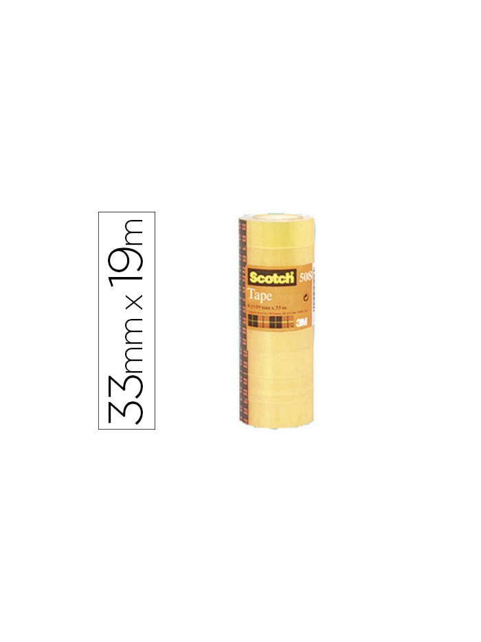 Cinta adhesiva scotch acordeon 33 mt x 19 mm pack de 8 unidades Cinta adhesiva scotch acordeon 33 mt x 19 mm pack de 8 unidades