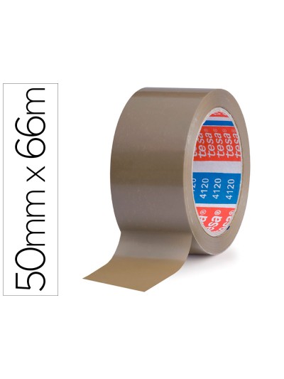 Cinta adhesiva tesa pvc color marron 66 mt x 50 mm para embalaje