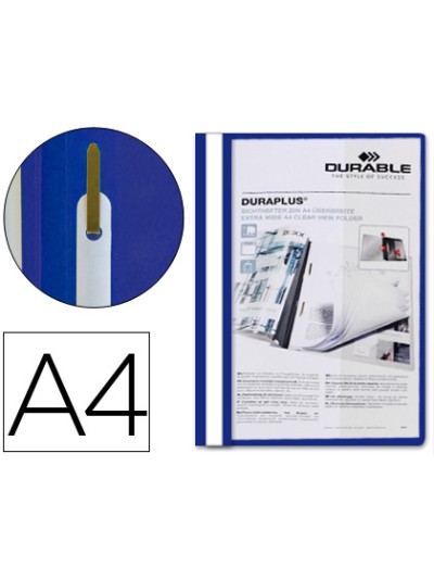 Carpeta duraplus din a4 con fastener azul durable