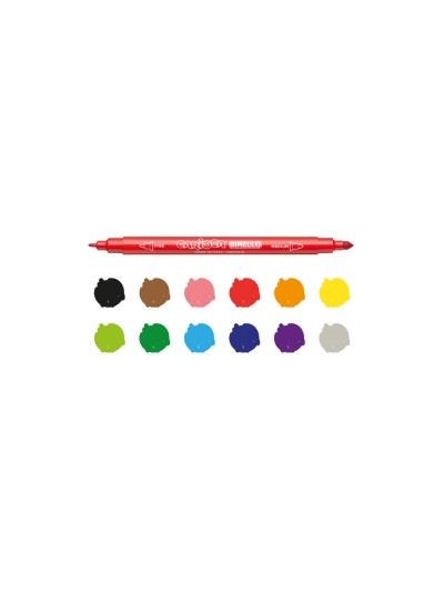 Rotulador carioca birello bipunta caja de 12 colores surtidos