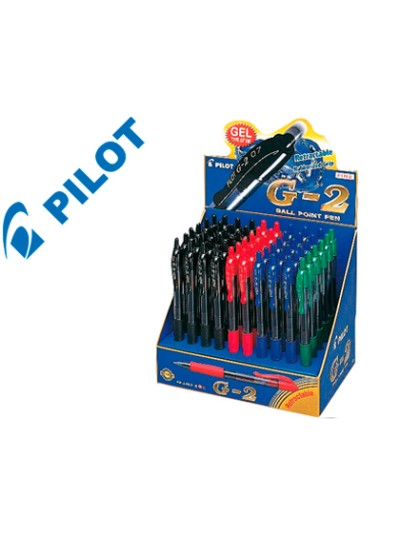 Boligrafo pilot g-2 tinta gel retractil sujecion de caucho expositor de 60 unidades