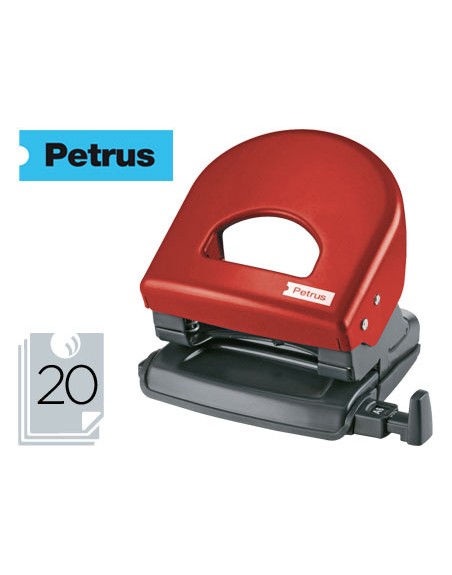 Taladrador petrus 62 color rojo capacidad 20 hojas