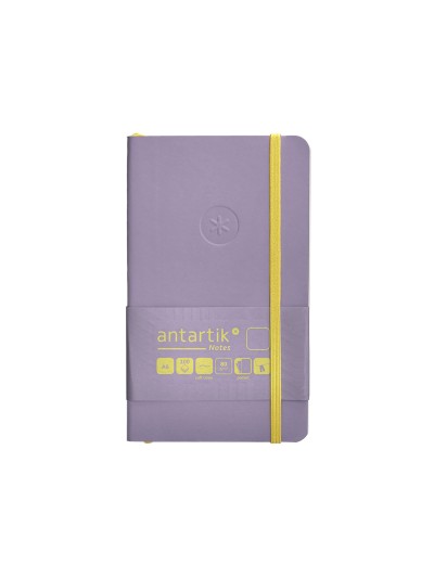 Cuaderno con gomilla antartik notes tapa blanda a6 hojas lisas morado y amarillo 100 hojas 80 gr fsc