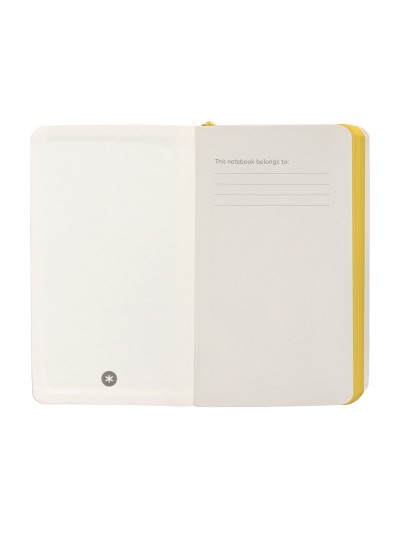Cuaderno con gomilla antartik notes tapa blanda a6 hojas lisas morado y amarillo 100 hojas 80 gr fsc