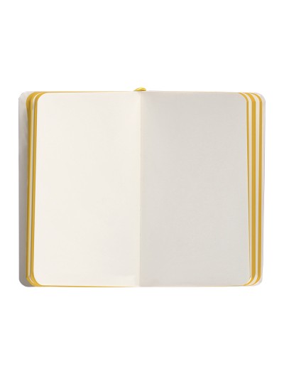 Cuaderno con gomilla antartik notes tapa blanda a6 hojas lisas morado y amarillo 100 hojas 80 gr fsc